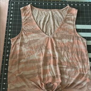 Lucky Brand Orange Sleeveless Tie Front Tank Top